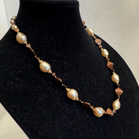 Vintage French Faux Glass Baroque Pearl Beaded Necklace High End France 23" - Picture 7 of 16